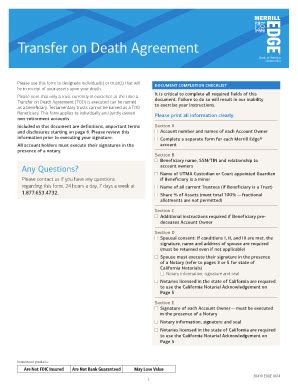 and 9:30 p. . Merrill lynch transfer on death